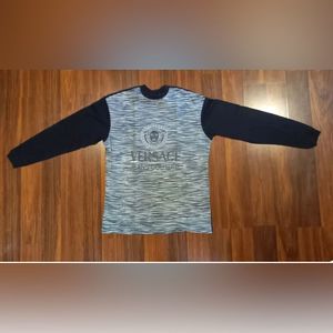 Versace Jeans Collection Black and Gray Long Sleeve Tee